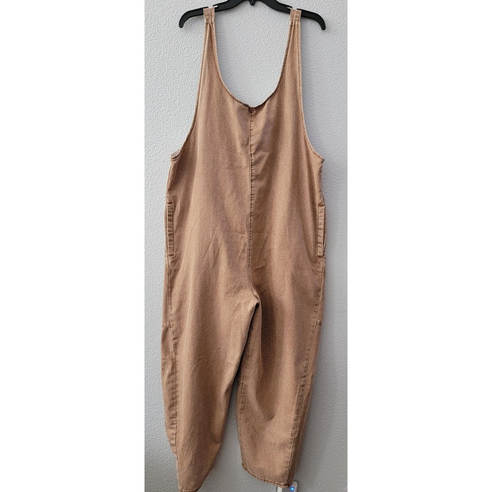 Easel Jumpsuit Barrell Almond Lrg Boho Western Utility Casual Festival Earthy